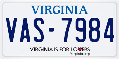 VA license plate VAS7984