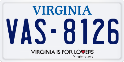 VA license plate VAS8126