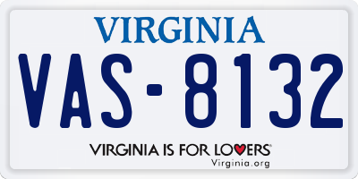 VA license plate VAS8132