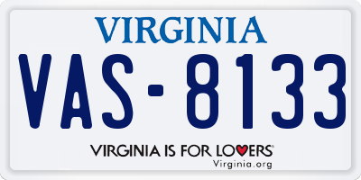 VA license plate VAS8133