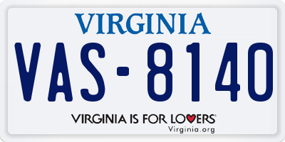 VA license plate VAS8140