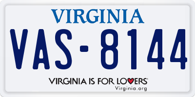 VA license plate VAS8144