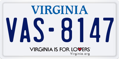 VA license plate VAS8147