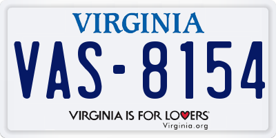 VA license plate VAS8154