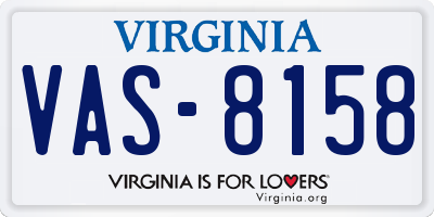 VA license plate VAS8158