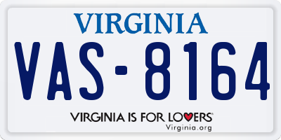 VA license plate VAS8164