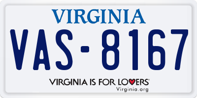 VA license plate VAS8167