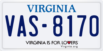 VA license plate VAS8170