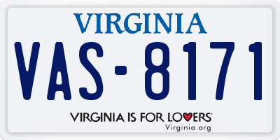 VA license plate VAS8171