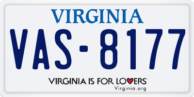 VA license plate VAS8177