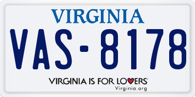 VA license plate VAS8178