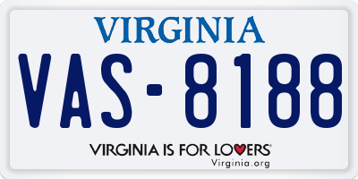 VA license plate VAS8188