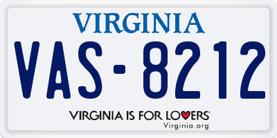 VA license plate VAS8212