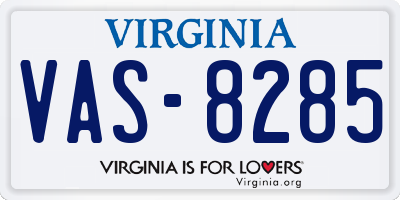 VA license plate VAS8285