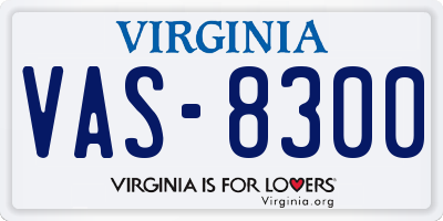 VA license plate VAS8300