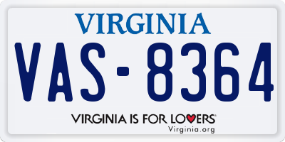 VA license plate VAS8364