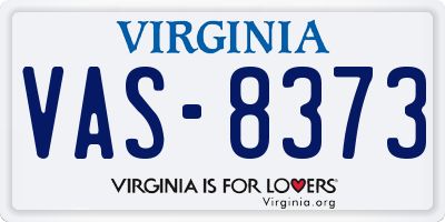 VA license plate VAS8373