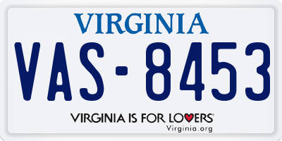 VA license plate VAS8453