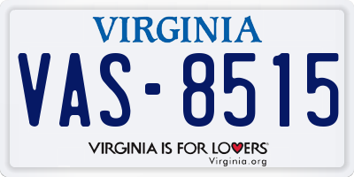 VA license plate VAS8515