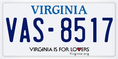 VA license plate VAS8517