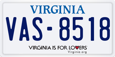 VA license plate VAS8518
