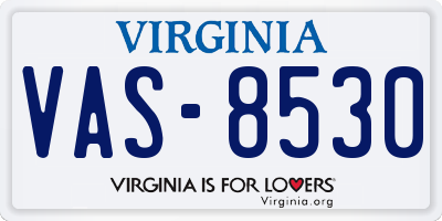 VA license plate VAS8530