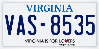 VA license plate VAS8535