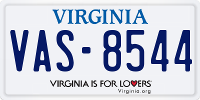 VA license plate VAS8544