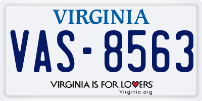 VA license plate VAS8563