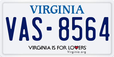 VA license plate VAS8564