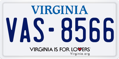 VA license plate VAS8566