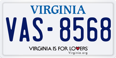 VA license plate VAS8568