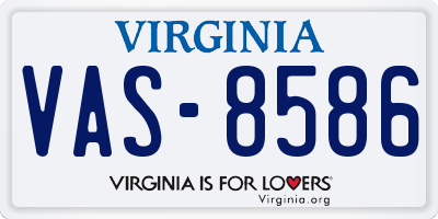 VA license plate VAS8586