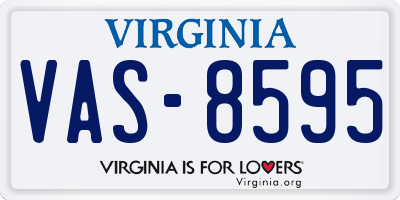 VA license plate VAS8595