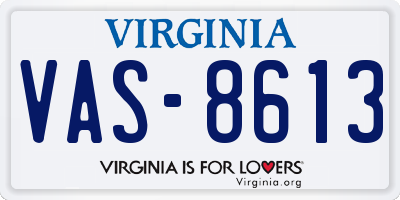 VA license plate VAS8613