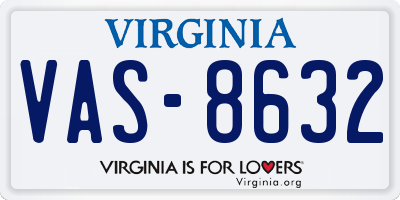 VA license plate VAS8632