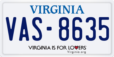VA license plate VAS8635