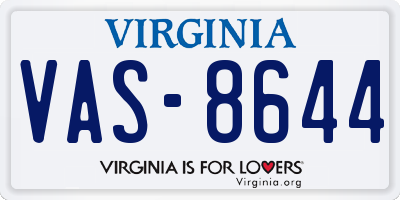 VA license plate VAS8644