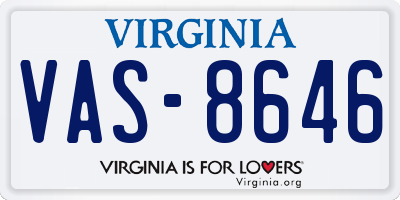 VA license plate VAS8646