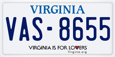 VA license plate VAS8655