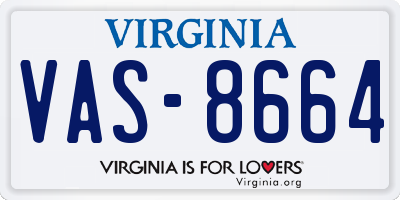 VA license plate VAS8664