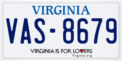 VA license plate VAS8679