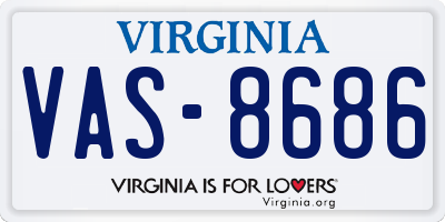 VA license plate VAS8686