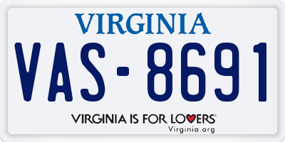 VA license plate VAS8691