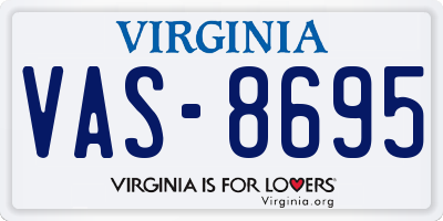 VA license plate VAS8695