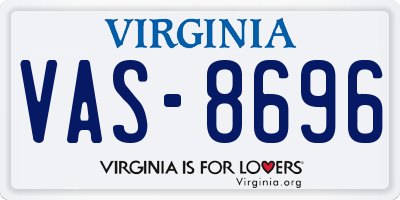 VA license plate VAS8696