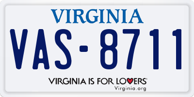 VA license plate VAS8711
