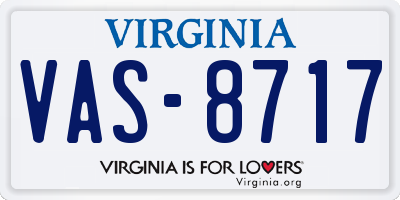 VA license plate VAS8717
