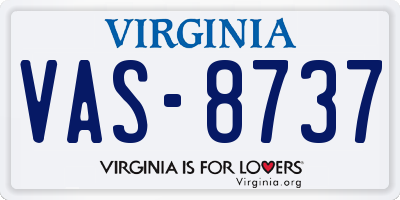 VA license plate VAS8737