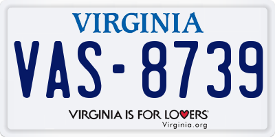 VA license plate VAS8739